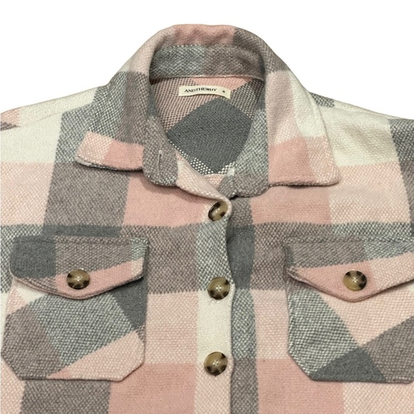 Plaid Pink and Gray Women's Jacket size M - Picture 3 of 5